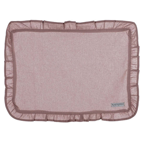 Blanc Mariclò Set of two rectangular placemats with powder pink galetta, Shabby Chic Infinity 100% cotton 35x48 cm