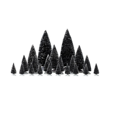 LEMAX Snowy Pine Trees 21 Pieces Polyresin for Christmas Village 04768