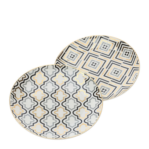 HERVIT Set of two dessert plates in porcelain VLK Design Marrakech Ø19 cm
