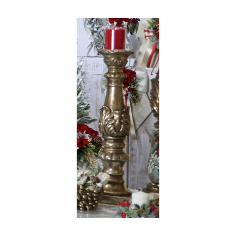 Fiori di Lena Gold single flame candle holder H64x15 cm