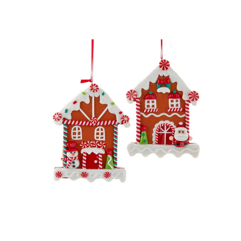 Kurt S. Adler Hanging gingerbread houses for Christmas tree 2 variants 13cm