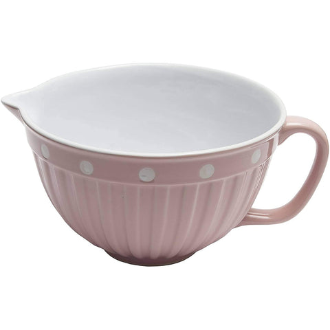 ISABELLE ROSE Mixing bowl in pink ceramic with white polka dots Ø22,5xh14 cm