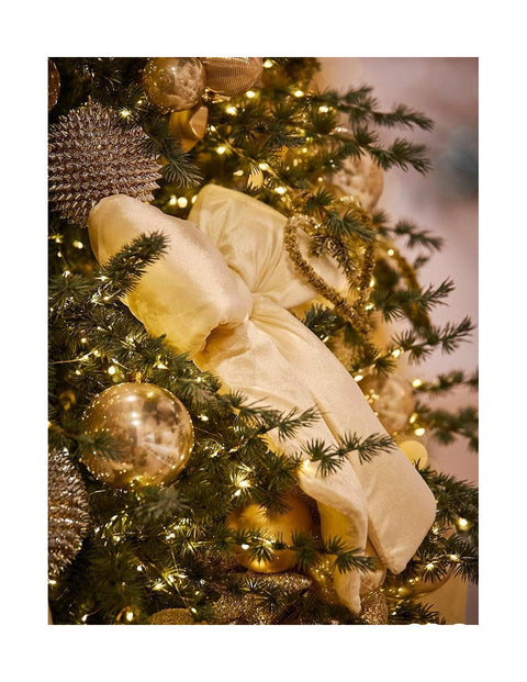 EDG Enzo de Gasperi Noeud de Noël en velours crème 28x36 cm