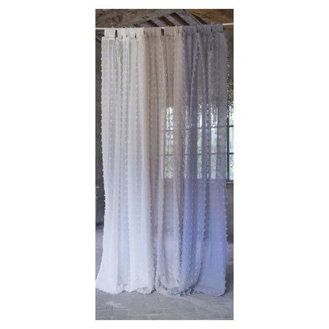 BLANC MARICLO' Lot de 2 panneaux de rideaux shabby chic PUFFOLINA gris tourterelle 150x290 cm