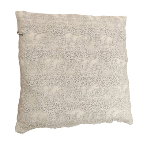 CHEZ MOI Linen cushion cover with Provence lace Made in Italy "Fru fru" 2 variants