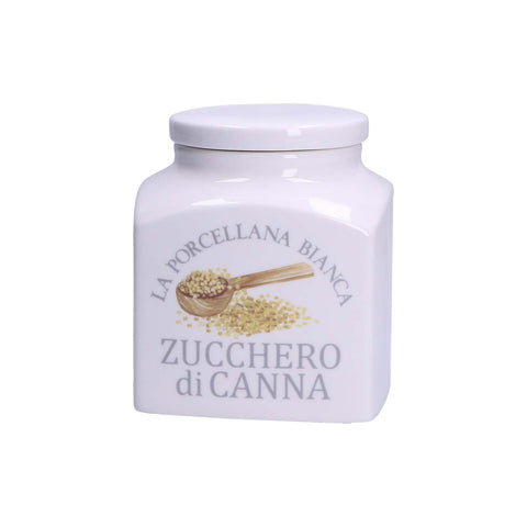LA PORCELLANA BIANCA Cane sugar jar in porcelain H14.5 cm P0126110ZC