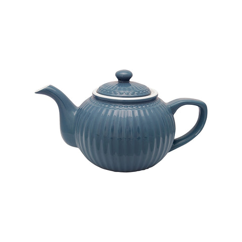 GREENGATE Stoneware teapot ALICE ocean blue H14 cm capacity 1L STWTEPAALI2404