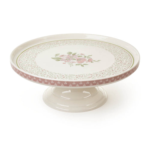 Nuvole di Stoffa Porcelain cake stand with Shabby chic flowers "Wendy" 27x10 cm