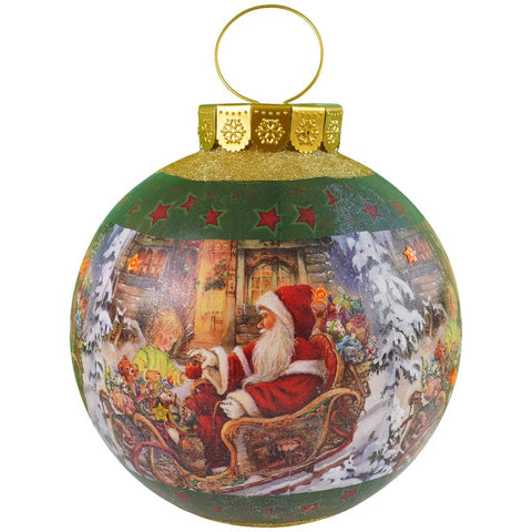 TIMSTOR Sfera Decorazione natalizia con Babbo Natale con led rosso 40x40x40 cm