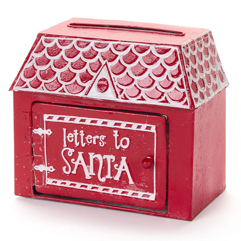 Clouds of Cloth Santa Claus letter holder in antique metal