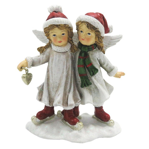 CLAYRE E EEF Décoration de Noël anges pendentif coeur chapeau de Noël 11x6x14