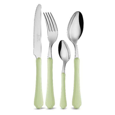 NEVA CUTLERY Cutlery set for 6 romantic dusty green 24-piece steel