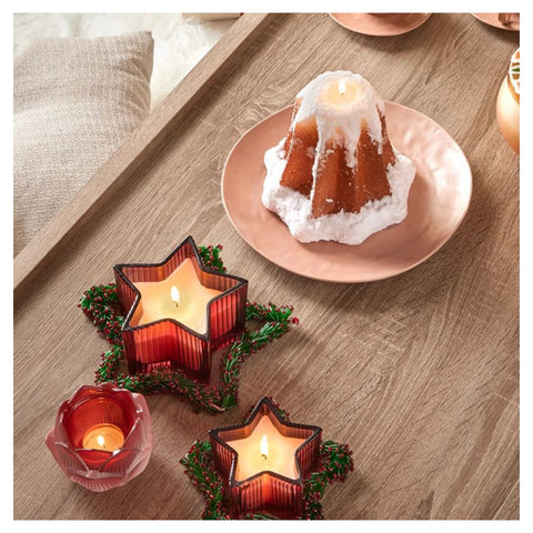 EDG Enzo De Gasperi Medium Christmas star scented candle in glass 3 variants (1pc)