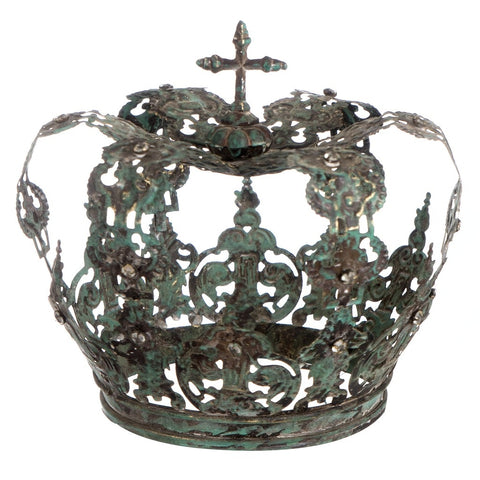 BLANC MARICLO' Metal ornamental crown Ø20 cm H20 cm A27904