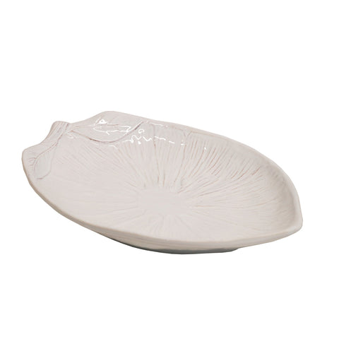 VIRGINIA CASA Vassoio ovale limone AGRUMI ceramica bianco anticato 39x28 cm