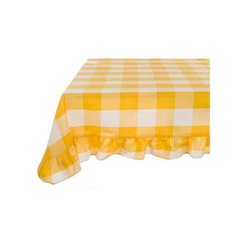 Blanc Mariclo - "La Galateria" yellow crinkled tablecloth 170 x 260 cm in cotton