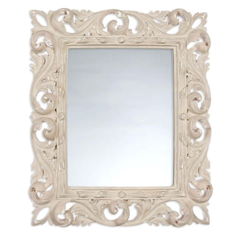BLANC MARICLO' Specchio Cornice decorata appoggio resina e vetro tortora 33x4x38