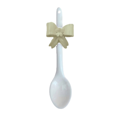 NALI' White Capodimonte porcelain spoon and beige bow 12cm LF38BEIGE