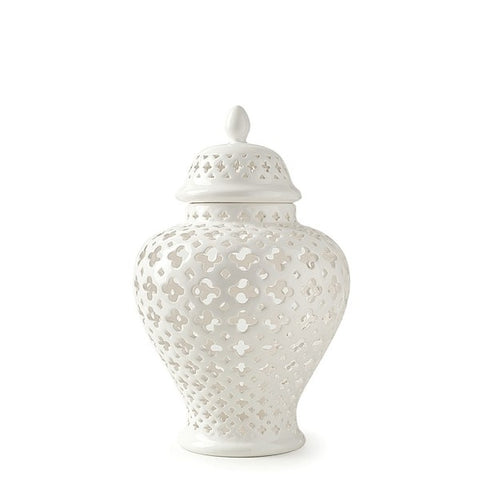 HERVIT Amphore potiche en porcelaine blanche 13x20 cm 26839