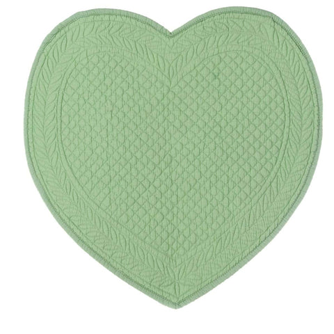 BLANC MARICLO' Set 2 green heart-shaped placemats 42x42cm
