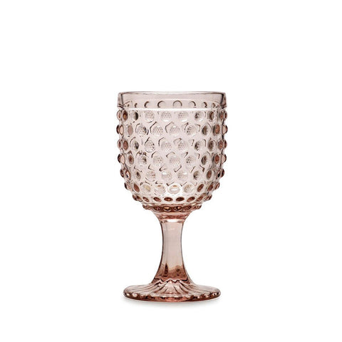 Fade Set 6 Wine glasses in pink glass with bubbles 300 ML