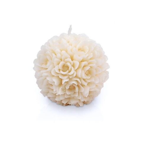 CERERIA PARMA Medium sphere candle water lilies decorative ivory wax candle Ø10 cm