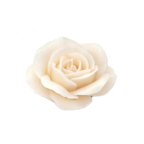 CERERIA PARMA Moyenne bougie rose bougie décorative cire ivoire Ø13 H6 cm