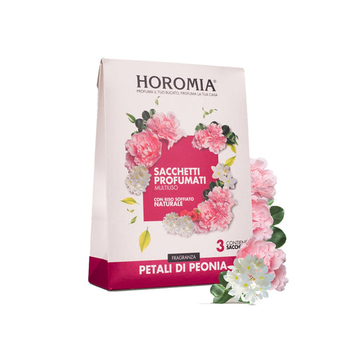 HOROMIA Set of 3 scented sachets with multipurpose PEONY PETALS with natural rice