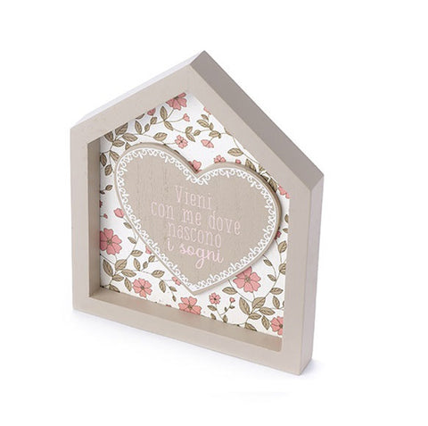 FABRIC CLOUDS House decoration with phrase SOPHIE wood 2variants 13,5x17cm