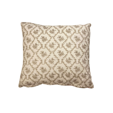 ISABELLE ROSE Reversible cotton square cushion with flowers 40x40 cm