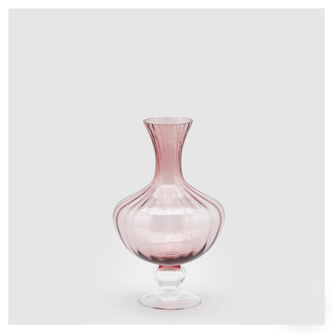 EDG Enzo de Gasperi Vase d'intérieur rayé en forme d'amphore avec col en verre brillant, pour fleurs ou plantes, style moderne et classique 2 variantes