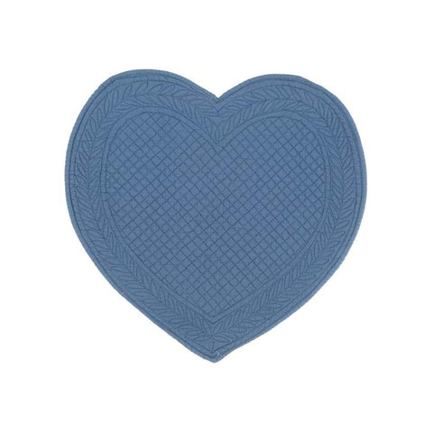 BLANC MARICLO' Set 2 sugar paper quilted heart placemats 42cm