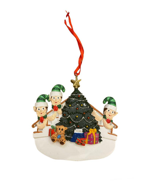 Elfidea Pendente albero Natale elfi con albero addobbato e regali 10xh19 cm