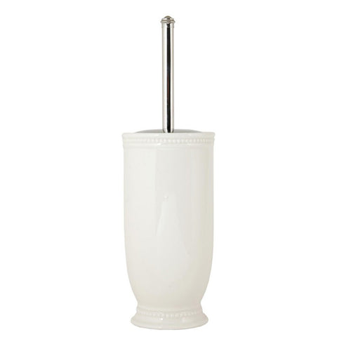 CLAYRE E EEF Toilet brush holder in ceramic decorated on the edge white Ø11*24cm