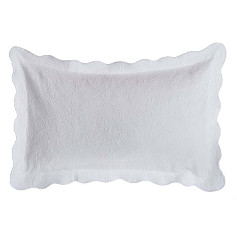 BLANC MARICLO' Lot de 2 taies d'oreiller ESMERALDA coton blanc 50x80 cm