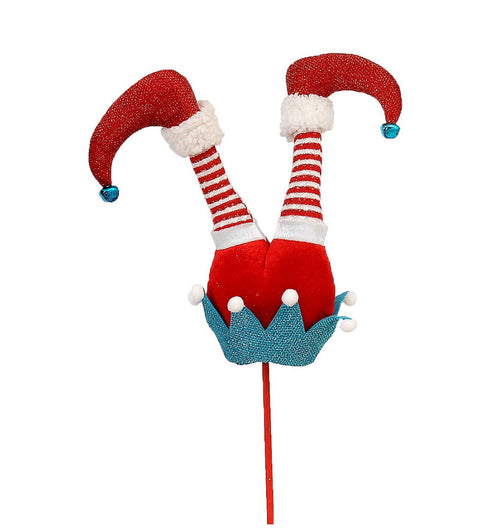 VETUR Decorazione di Natale gambe di elfo con scarpe rosso e bianco H81cm