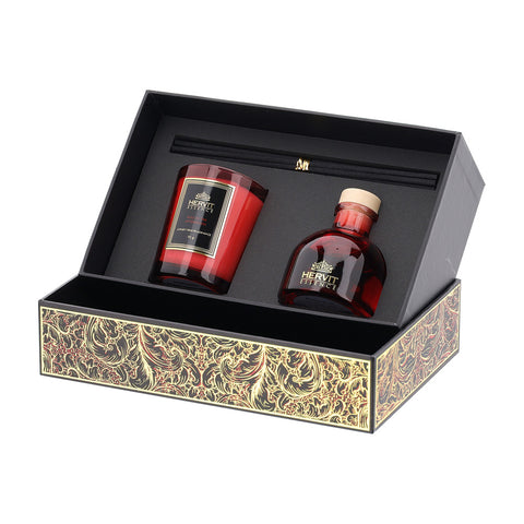 HERVIT JAZZ IN AFTERNOON fragrance set candle and glass perfumer 50ml 7x8cm