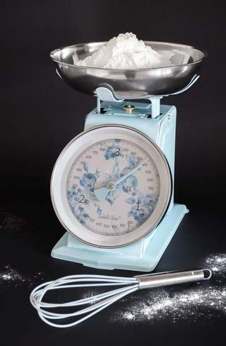 ISABELLE ROSE Light blue NATHALIE kitchen scale with flowers 3 kg