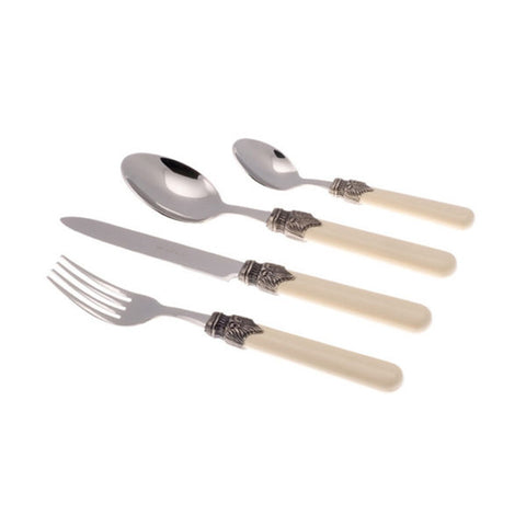 RIVADOSSI 24-piece cutlery set for 6 people made in Italy ivory stainless steel
