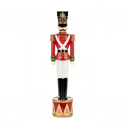 GOODWILL Statuina soldatino sul tamburo natalizio poliresina rosso e oro 46 cm