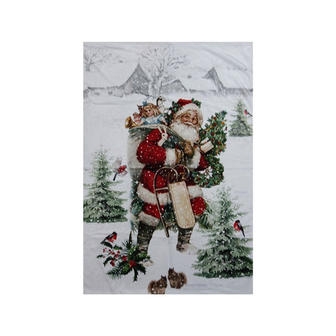 CLAYRE E EEF Coperta Plaid Con stampa natalizia babbo natale rosso 130x170 cm