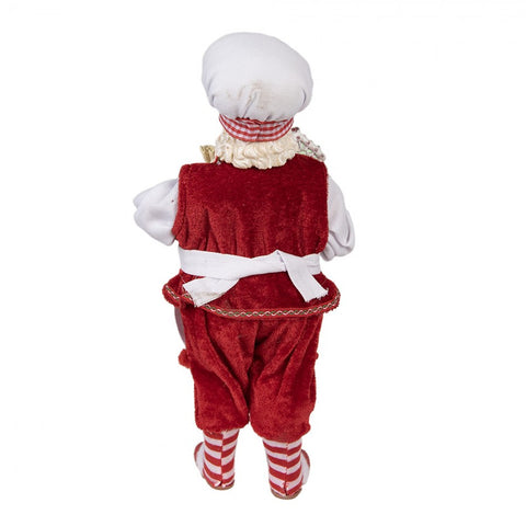 Clayre &amp; Eef Père Noël en tissu rouge avec maison 16x8xh28cm