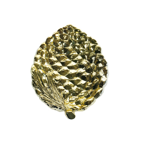 VIRGINIA CASA Svuota tasche a forma di pigna in ceramica oro 14x19 cm