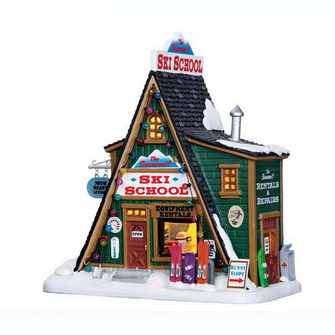 LEMAX LED illuminated building "The Summit Ski School" Build your own Christmas village