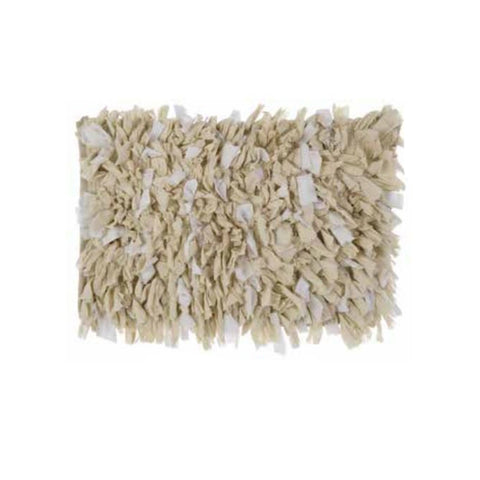 BLANC MARICLO' Tapis chiffon de chambre en coton beige 50x80 cm A28953