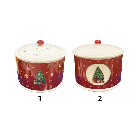 MAGNUS REGALO Barattolo natalizio con coperchio DELIGHT porcellana rosso H15 cm