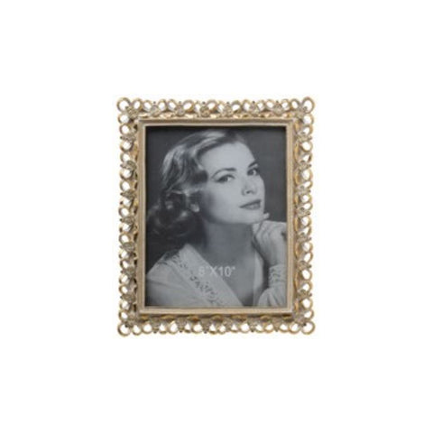 L'ART DI NACCHI Photo frame with perforated decoration in gold resin 26.5x2.5x31.5 cm