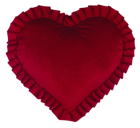 BLANC MARICLO' Coussin décoratif en forme de coeur rouge avec volant 45x45 cm a29407