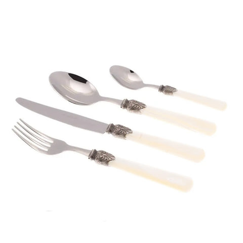 RIVADOSSI 24-piece steel cutlery set for 6 people white made in Italy