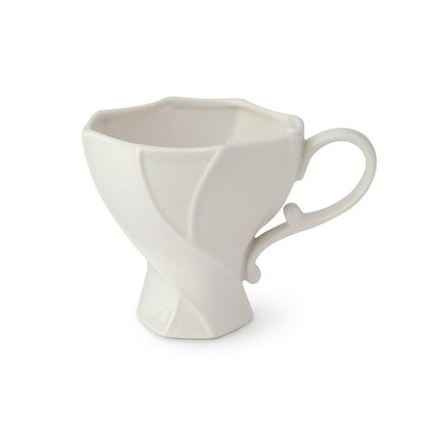 HERVIT Set 2 white porcelain cups TORCHON Ø 11x10 cm 27840